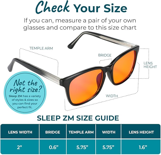 Sleep ZM Blue Light Blocking & Light Sensitivity Glasses - 8 Lens Types for Comfort, Relaxation, Sleep & Relief - 50+ Styles