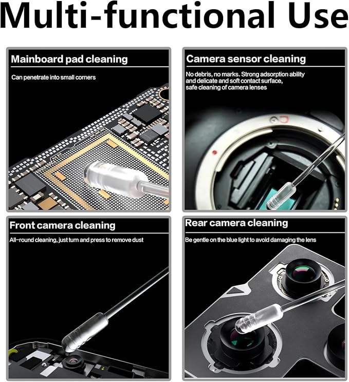 24pcs Camera Lens Cleaning Kit Compatible with iPhone 17, Camera Lens Cleaner Rods, Electronics Dust Removal Sticks for Phones Lens, Internal Components, PCBs - PET Professional Tool - Image 5