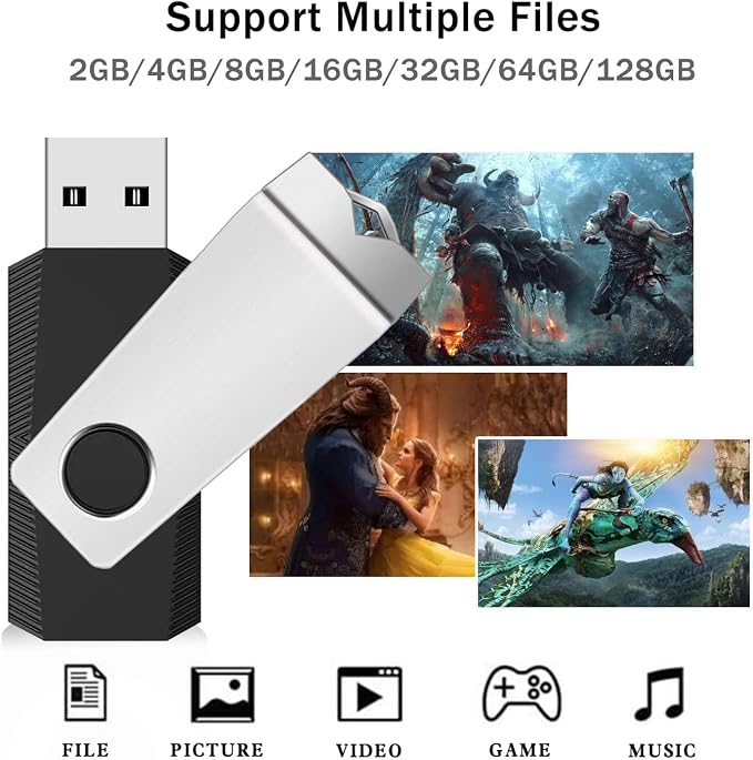 (Not 128GB) 128MB Flash Drives 100 Pack, Wooolken USB 2.0 Thumb Drive with Lanyards Bulk USB Sticks for Weddings,Office, School, Data Storage Backup - Image 6