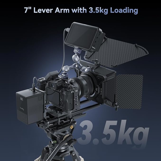 SMALLRIG 7" Rosette Magic Arm, Camera Monitor Mount, Articulating Arm with 1/4"-20 Screws and Anti-Twist Pins, Max Load Capacity 3.5kg Friction Arm, for Cameras, Monitors, LED Lights and Phones - Image 3