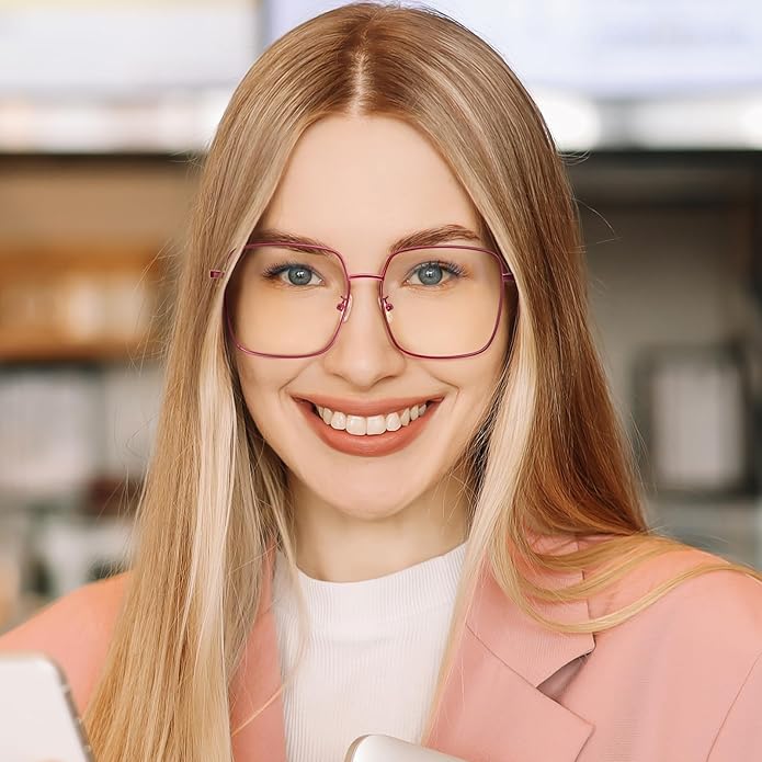 Dollger Blue Light Blocking Glasses women Anti Glare UV Filter Computer Gaming Glasses Retro matal square Eyeglasses Frame