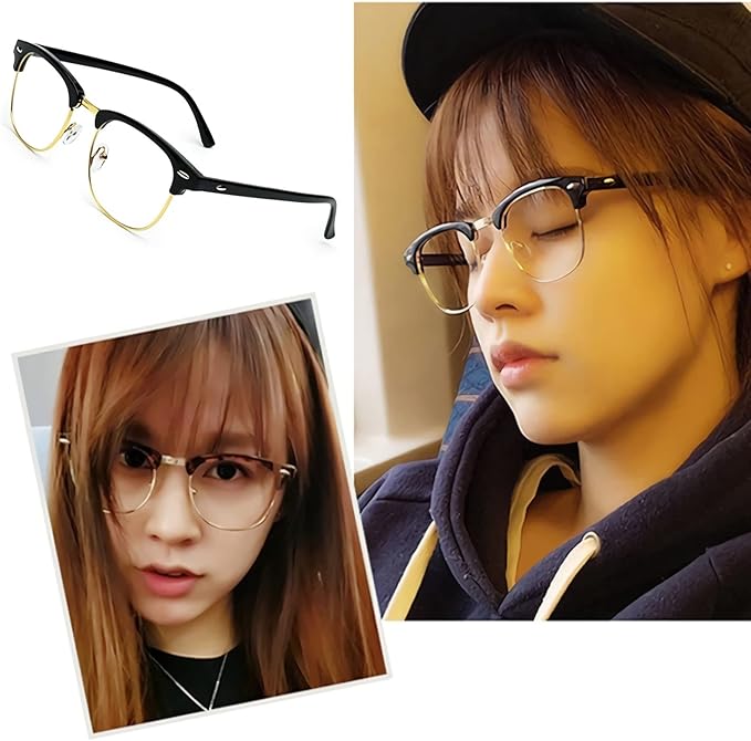Blue Light Blocking Computer Gaming glasses Half frame Retro Semi Rimless Clear Lens Glasses Blue Blocking Eyewear For Men (6PCS)