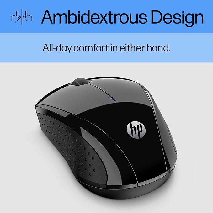 HP X3000 G2 Wireless Mouse - Ambidextrous 3-Button Control, & Scroll Wheel - Multi-Surface Technology, 1600 DPI Optical Sensor - Win, Chrome, Mac OS - Up to 15-Month Battery Life (?€?28Y30AA#ABA, Black)