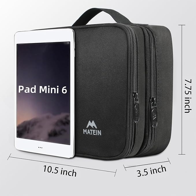 MATEIN Electronics Organizer Travel Case, Water Resistant Cable Organizer Bag for Travel Essentials, Gifts for Men, Storage Bag for Camera Accessories, Phone, Cord & Tablet, Black - Image 6