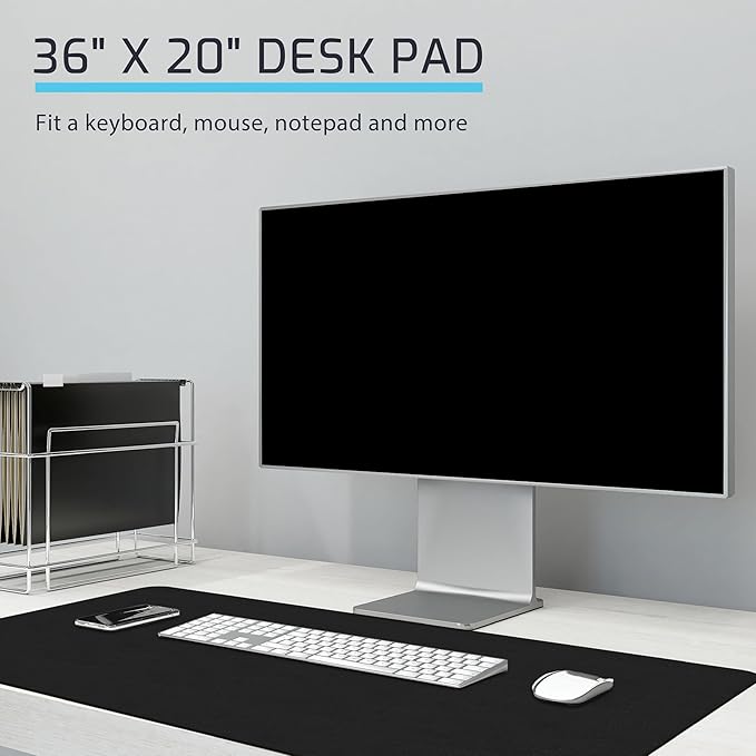 ZBRANDS Leather Desk Mat for Keyboard and Mouse 36" x 20", Midnight Black Desk Pad, Extended Non-Slip Rectangular Keyboard Pad, Laptop and Desktop Computer Keyboard and Mouse Pad, Desk Blotter Mat