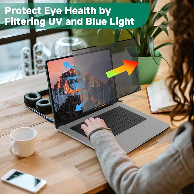 Nano-Suction Laptop Privacy Screen 13.3 Inch 16:9, Removable Screen Privacy Shield for Laptop, Anti Glare, Anti Bule Light, Screen Protector for Lenovo HP Dell Acer Asus Thinkpad