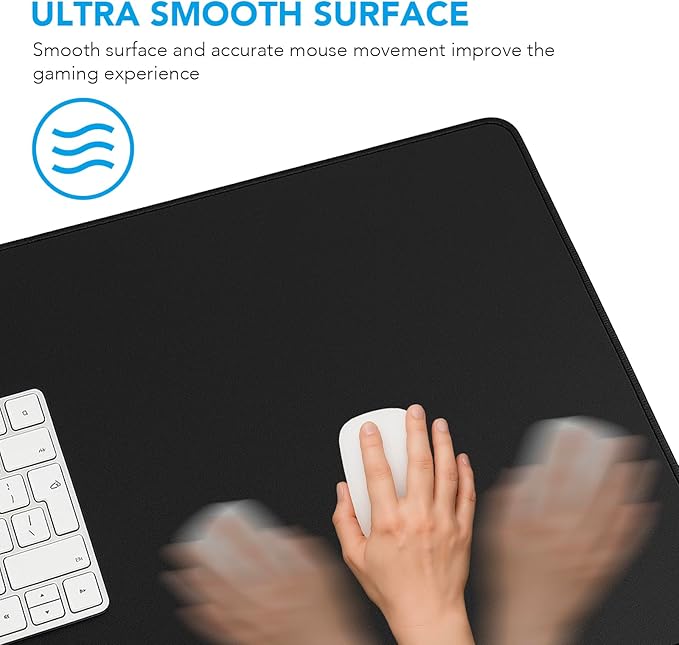Large Mouse Pad, Desk Mat with Non-Slip Rubber Base, Waterproof Gaming Mousepad with Stitched Edges, XXL Computer Long Keyboard Mouse Mat for Gamer, Office & Home, 31.5" x 15.7", Black