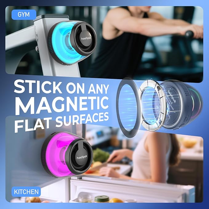 Mini Bluetooth Speaker, Teen Gift Ideas, Loudspeaker with Bass Diaphragm, 5W Internal-Magnet Speaker, 7H Playtime,TWS, RGB Light, TF Card Slot