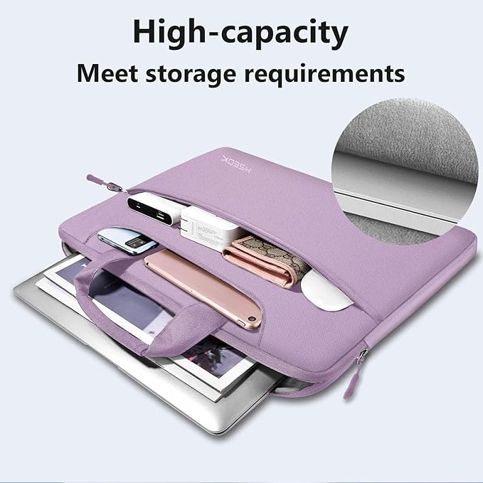 Hseok Laptop Shoulder Bag 13 13.3 14 Inch Case Compatible with MacBook Pro/Neo 14" M5/M4/M3/M2/M1,Mac Air/pro/Neo 13" and Most 13 13.3 14 Notebooks,Spill-Resistant Briefcase,Purple
