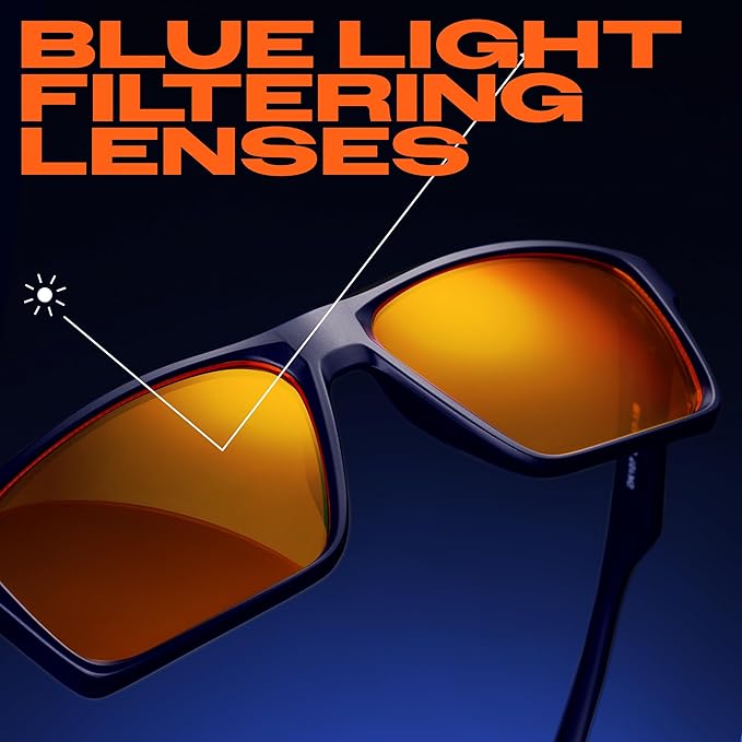 Titan Gaming Glasses, Blue Light Blocking, Night Driving Glasses for Men, Computer Protection, Gift for Gamers
