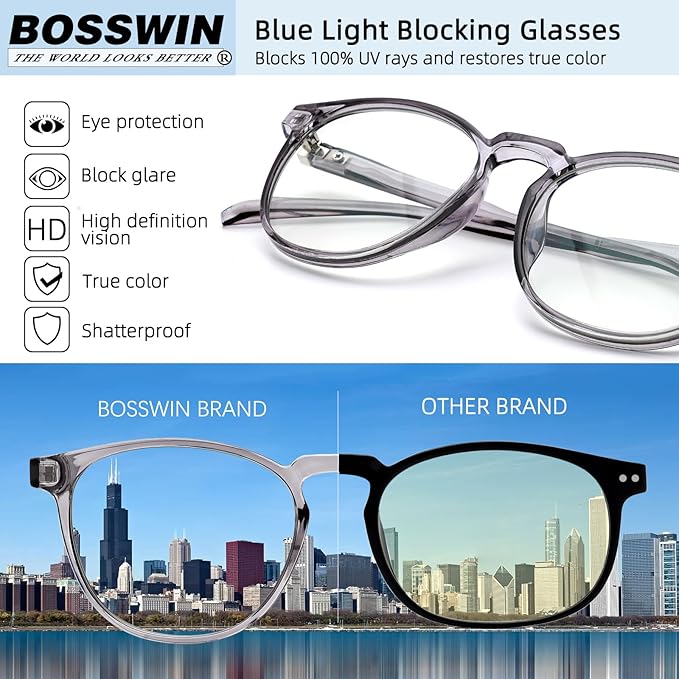 Blue Light Blocking Glasses for Women/Men - 4-Pack Computer Reading/Gaming/TV/Phone Glasses, Anti-Glare