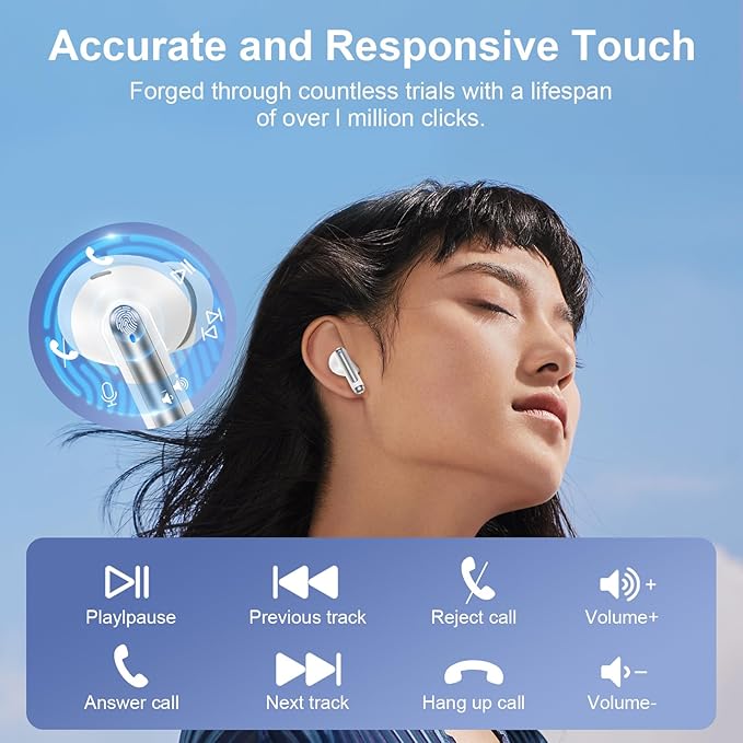 for iPhone 17 Pro Max Wireless Earbuds, Bluetooth Headphones for iPhone 17e/17/16e/16/15/14/13/12/11/Pro/Max Wireless Ear Buds Earphone, 60Hrs Playtime Stereo, Hi-Fi, Noise Cancelling, IP7 Waterproof