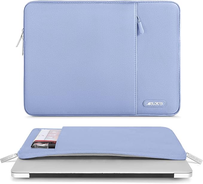 MOSISO Laptop Case 13 inch, Laptop Sleeve Compatible with MacBook Neo/Air/Pro 13 inch with A18/M5/M4/M3/M2/M1 Chip 2026-2016, Polyester Vertical Computer Sleeve Bag with Pocket, Pastel Blue