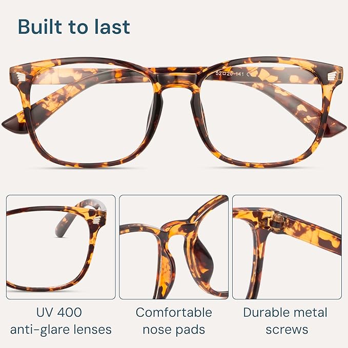 Gaoye Eyewear Frames for Men - Blue Light Blocking Square Glasses, Anti UV Ray Computer Gaming, Blue Blockers for Women