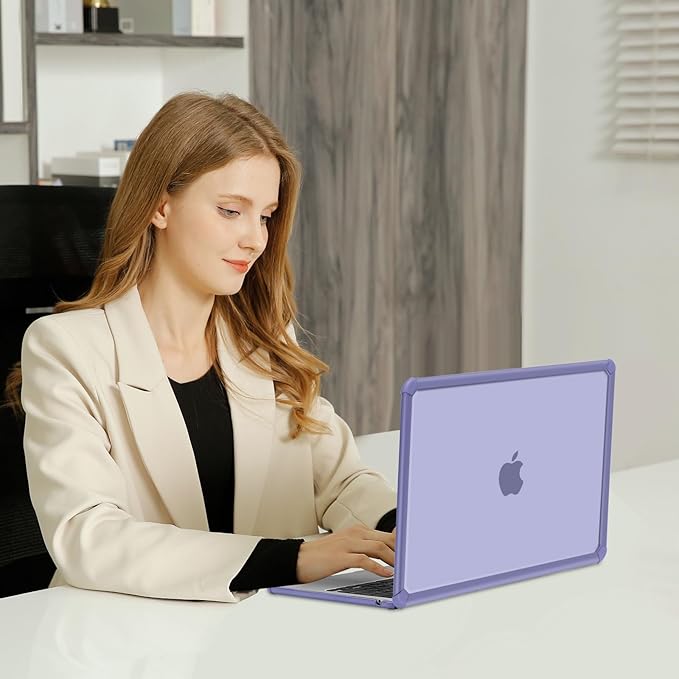 MOSISO Compatible with MacBook Air 13 inch Case M5 2026 M4 2025 M3 M2 2024-2022 A3449 A3240 A3113 A2681,3 in 1 Kit Crack-Resistant Heavy Duty Protective Plastic Hard Case with TPU Bumper,Lavender Gray