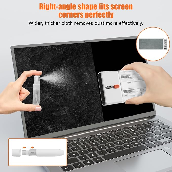 Laptop Cleaning Kit Keyboard Cleaner Brush, 22-in-1 Multi-Function Laptop Cleaner Tool for MacBook, Phone, Headphone, Earbuds, Camera Lens and Other Electronic Device, All-in-one with Upgrade - Image 6