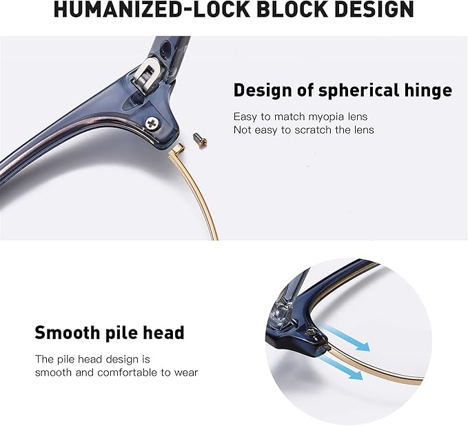 Blue Light Blocking Glasses Vintage Half Frame UV Clear Lens Anti Eyestrain Computer Gaming Glasses for Men Women