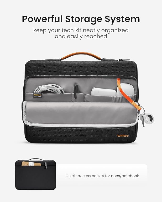 tomtoc 360 Protective Laptop Carrying Case for 13-inch New MacBook Air M5/A3449(2026), M4/A3240, M3/A3113, M2/A2681 M1/A2337, 13“ MacBook Neo/Pro, iPad Pro M5 & iPad Air M4, Water-Resistant Laptop Bag