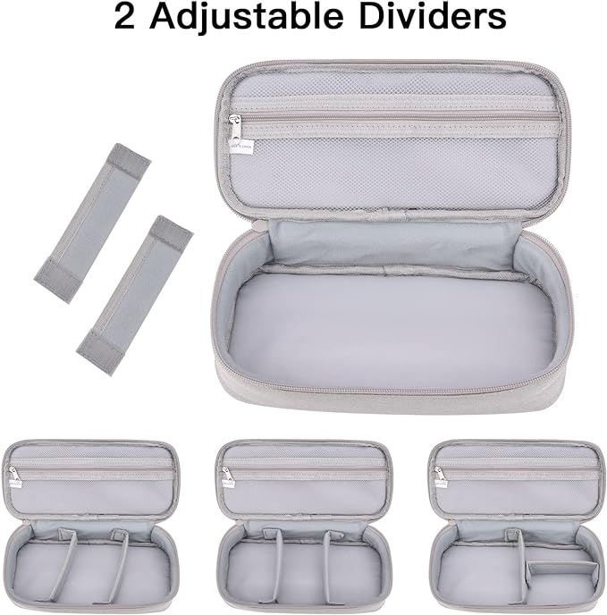 Cord Organizer Travel Case, Portable Tech Organizer Pouch Bag for Cable & Charger, Tech Electronics, Travel Essentials (Light Grey)