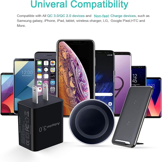 Fast Charge 3.0 Wall Charger, Besgoods [4Pack] 18W USB Fast Charging Block Compatible with iPhone 14 Pro Max 13 12 11 X XR Wireless Charger Galaxy Android Phones