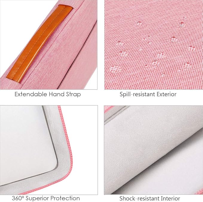 Lacdo 360° Protective Laptop Sleeve Case for 13 inch MacBook Air M5 A3449 (2026), M4 A3240 2025, M3 A3113 A2681 A2337 | 13" MacBook Neo A18 Pro A3404 (2026) | iPad Air/Pro 13 M5 Computer Bag, Peach