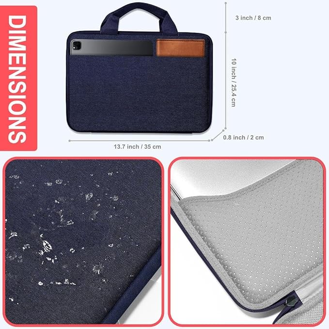 Hseok Laptop Case 13.3-14 inch Sleeve, TSA Computer Handbag Water-Resistant and Shockproof Bag Compatible with MacBook Pro/Neo 14", Mac Air/Pro 13.3" and 13"-14" Notebooks Chromebooks,Blue