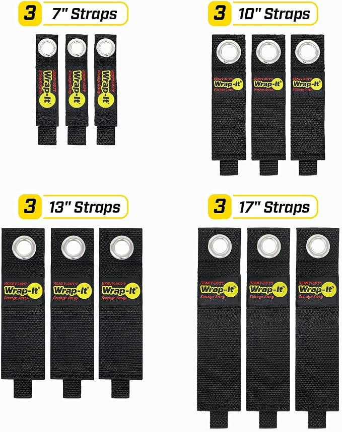 Heavy-Duty Wrap-It Storage Straps (Assorted 12 Pack) - Hanging Extension Cord Organizer for Cable Management and Storage on Garage Wall, RV Gadgets and Appliances - Image 3