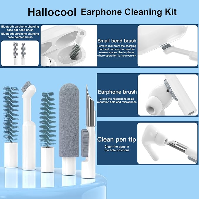 32 in 1 Multi-Functional Cleaning Kit for Electronics Devices, Mobile Phones, Computer, Monitor, Earbuds, Headphones, Laptop, Camera, Lens Portable White Electronic Cleaning Kit (Black) - Image 4