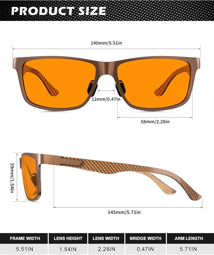 ANYLUV Carbon Fiber Reading Glasses for Men Women, Blue Light Blocking Computer Readers, Anti Glare Spring Hinge