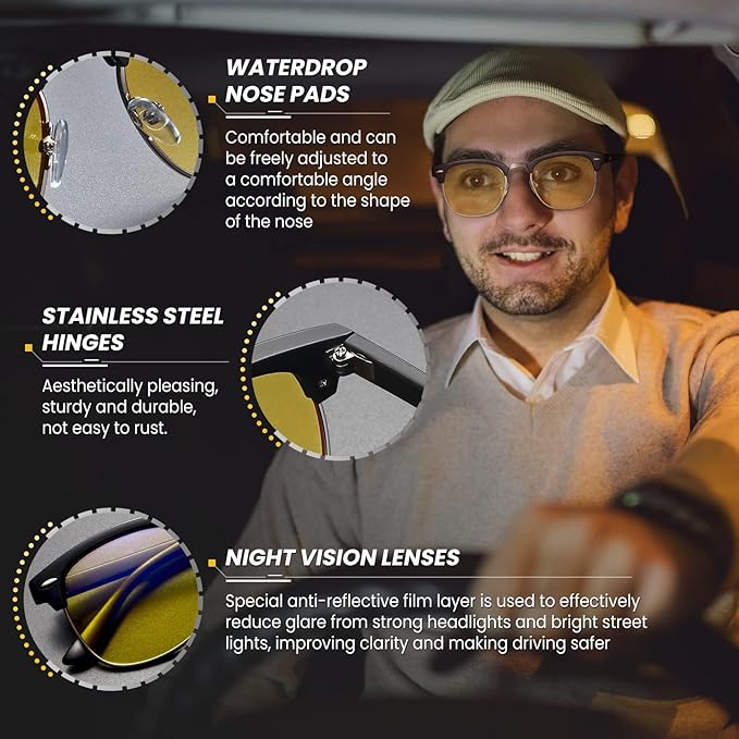 racico Blue Light Glasses for Men & Women - Mixed Material + Metal Frames with UV Protection Coating