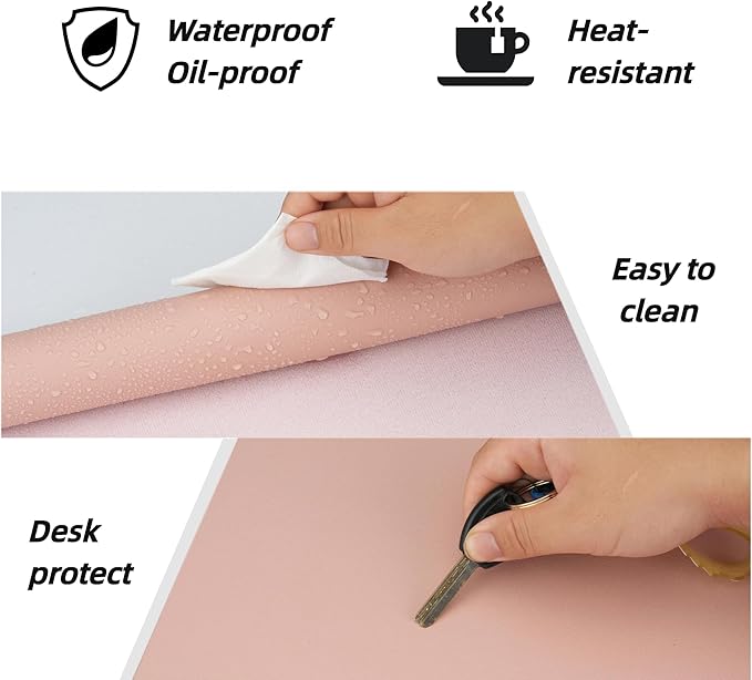 Desk Pad Mat PU Leather Non-Slip Water-Resistant Desk Matt for Desktop