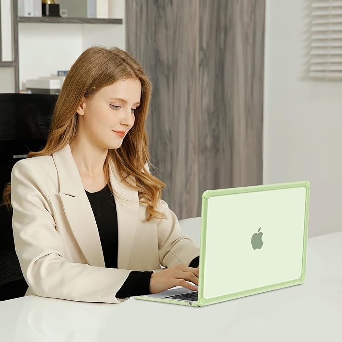 MOSISO Compatible with MacBook Air 13 inch Case M5 2026 M4 2025 M3 M2 2024-2022 A3449 A3240 A3113 A2681,3 in 1 Kit Crack-Resistant Heavy Duty Protective Plastic Hard Case with TPU Bumper, Sage Green