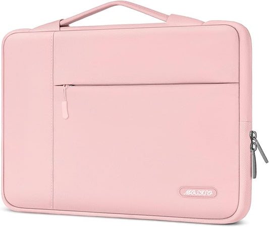 MOSISO Laptop Case 16 inch, 15-15.6 inch Laptop Sleeve with Handle Compatible with MacBook Pro 16 inch, HP, Acer, Dell, Lenovo, ASUS Notebook, Polyester Multifunctional Computer Bag, Chalk Pink