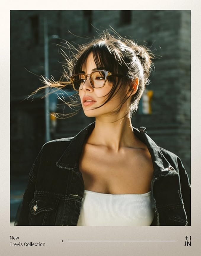 TIJN Blue Light Blocking Glasses, Anti Eyestrain UV Protection, TR90 Square Frame Glasses Chic Preppy Look for Women and Men