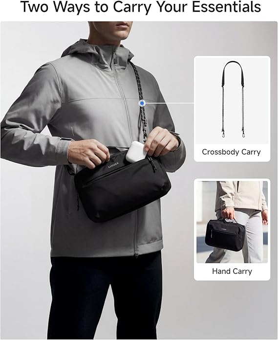 LUGGEX Tech Pouch, CBX01 Electronics Organizer Travel Case with Sling Strap, Water Resistant Travel Organizer Bag (CBX-Core) | Magnetic Clousure, Shoulder Strap, W-fold Design