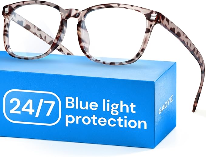 Gaoye Leopard Blue Light Glasses for Computer & Gaming - Anti UV Ray Lenses, Scratch-Resistant & Comfort Fit