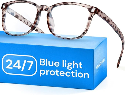 Gaoye Leopard Blue Light Glasses for Computer & Gaming - Anti UV Ray Lenses, Scratch-Resistant & Comfort Fit