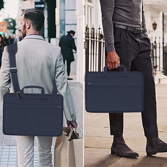 Hseok Laptop Shoulder Bag 13-14 inch Shockproof Water-Resistant HandBag with Small Case Compatible with MacBook Pro/Neo 14" M5/M4/M3/M2/M1, Mac Air/Pro 13.3", XPS 13/14, Most 13"-14" PC,Blue