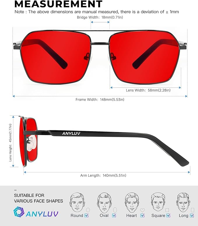 ANYLUV Blue Light Glasses Men/Women, Blue Light Blocking Glasses, Computer Screen Blocker Eyes Protection Glasses