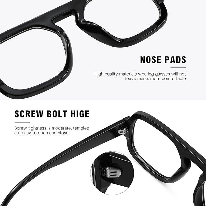 MEETSUN Oversized Retro Square Aviator Computer Blue Light Blocking Glasses for Women Men Fashion Fake Eyeglasses