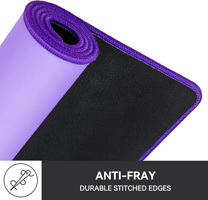 Waterproof Large Gaming Mouse Pad with Durable Stitched Edges, Non-Slip Rubber Base, Grainy Jacquard Mouse Mat Desk Pad for Home Office Gaming, 31.5''x11.8''x0.12'', Purple