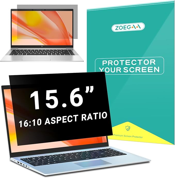 ZOEGAA 15.6 Laptop Privacy Screen for 16:10 Ratio Computer Monitor, Possessing Many International Patents such as Privacy Filtration Membranes and International Trademarks
