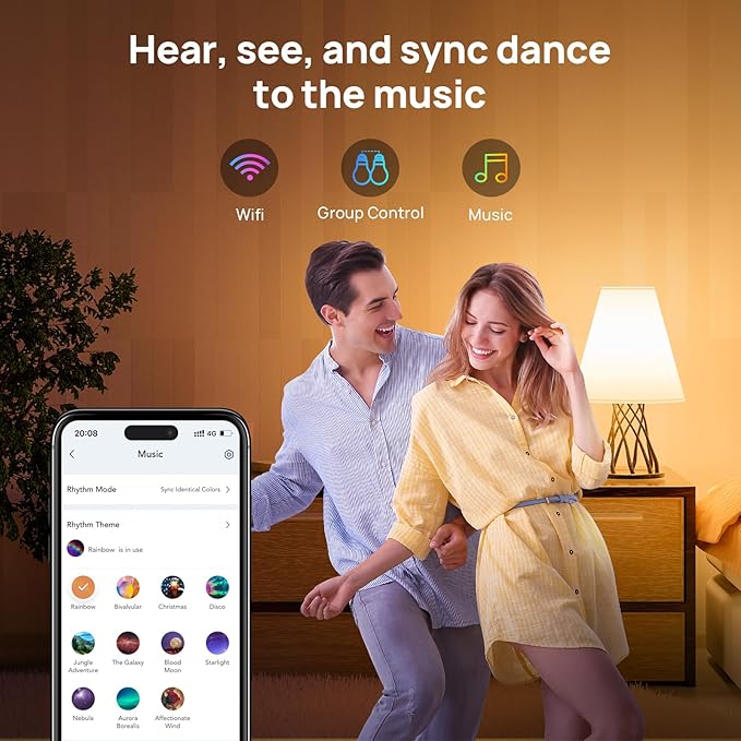 Consciot Smart Light Bulbs, A19 E26 Color Changing LED Bulbs, WiFi & Bluetooth, Matter-Certified, Works with Alexa, Google Home & Siri, No Hub Required, Music Sync, 800 Lumens 60W Equivalent, 4 Pack