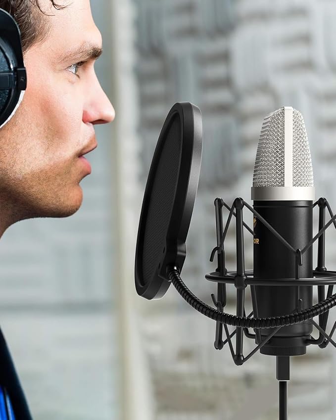 TONOR Condenser Microphone 192kHz/24Bit, USB Cardioid Computer Mic Kit with Upgraded Boom Arm/Spider Shock Mount for Recording, Streaming, Gaming, Podcasting, Voice Over, YouTube, TC-2030
