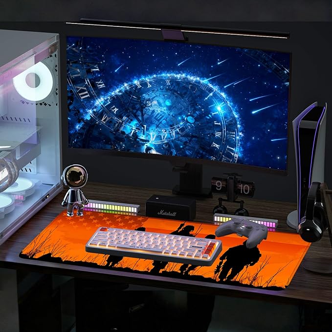 Mouse Pad, Large Anti-Slip with Stitched Edges Desk Mat Desktop Laptop Computer Desk Keyboard Mat,Table Protector Blotter Mat (Soldier, 31.5" x 11.8")