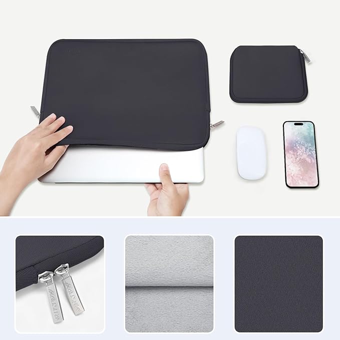 MOSISO Laptop Case 15 inch, 15 inch Laptop Sleeve Bag Compatible with MacBook Air M5 A3448 M4 A3241 M3 A3114 M2 A2941 2026-2023, Dell XPS, Neoprene Computer Sleeve Bag with Small Case, Space Gray