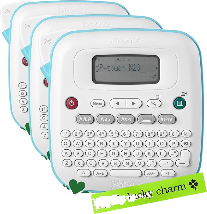Brother P-Touch PT-N20 Personal Desktop Label Maker, Portable, Handheld and Prints, P-Touch Btag ~½” (12mm) Wide Color Personalized Label Tapes (Pack of 3)