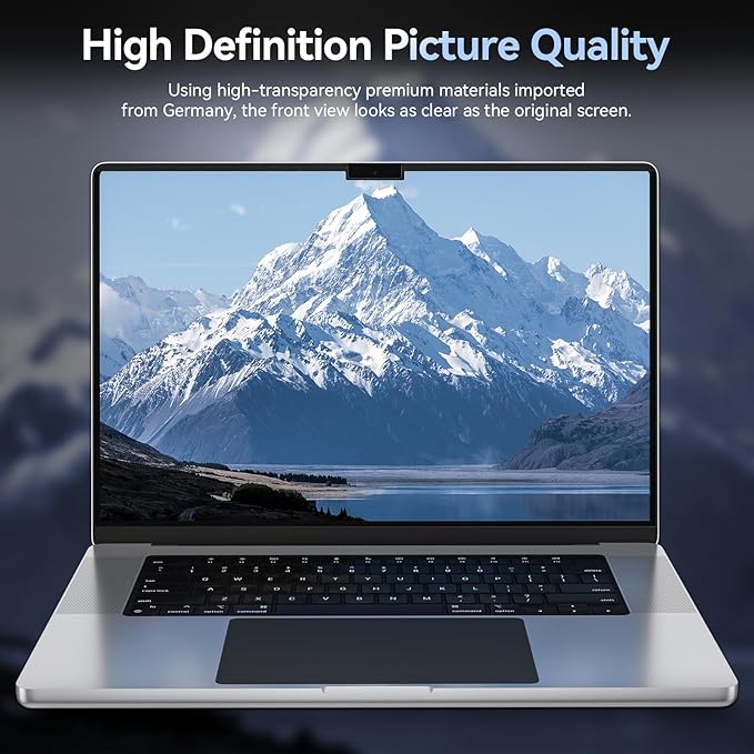Magnetic Privacy Screen Protector Compatible with MacBook Pro 16 in (2021-2026, M1, M2, M3, M4, M5), Removable Anti Spy Blue Light Glare Shield Laptop Privacy Filter for Apple Mac Pro 16.2 in