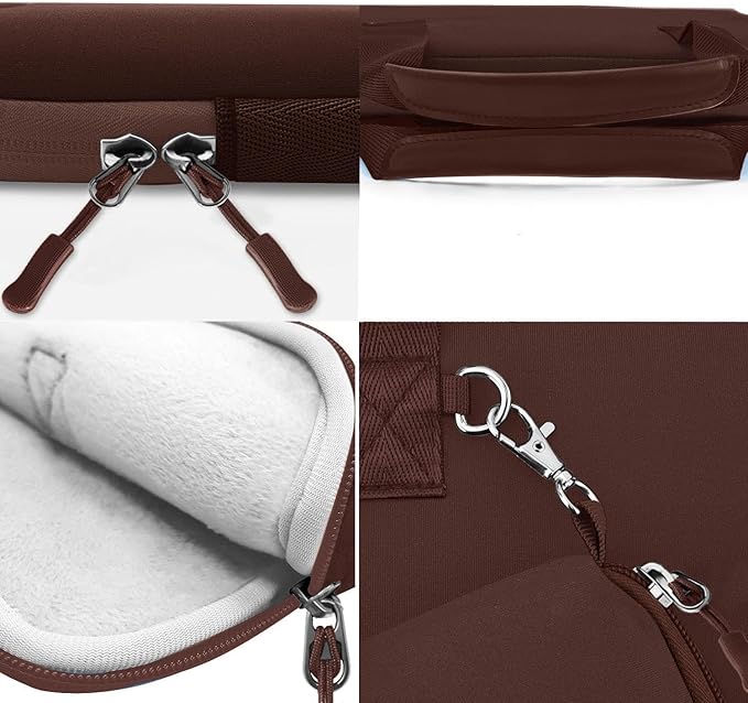Hseok Laptop Sleeve 13.3-14 inch Case with Small Pouch, Neoprene Computer Bag Compatible with MacBook Neo/Pro 14 M5/M4/M3/M2/M1, Mac Air/Pro 13.3, XPS 14 and Most 13-14 inch Notebooks,Coffee