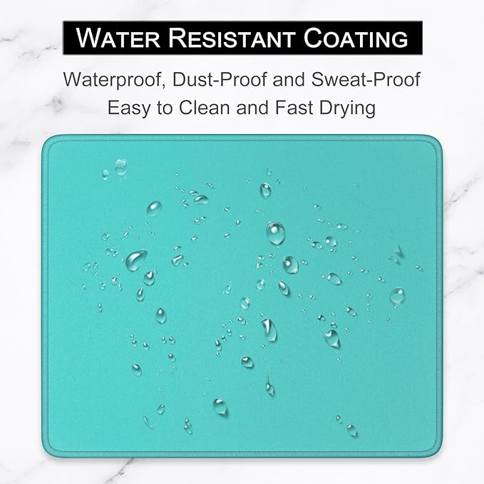 Hsurbtra Mouse Pad, Premium-Textured Square Mousepad 10.2 x 8.3 Inch, Stitched Edge Anti-Slip Waterproof Rubber Pretty Cute Computer Mat for Office Gaming Laptop Women Kids Malachite Green